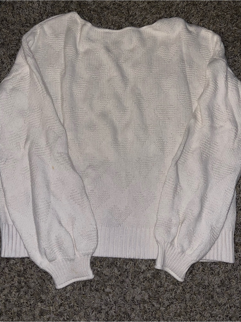 LOFT White Textured Crewneck Sweater